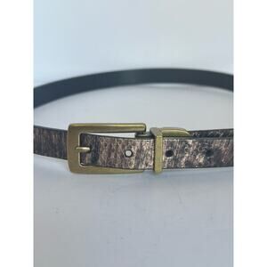 Coldwater Creek Leather Belt Animal Print Womens Size 34